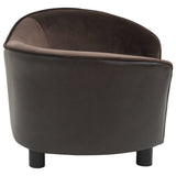Dog Sofa Brown 69x49x40 Cm Plush And Faux Leather