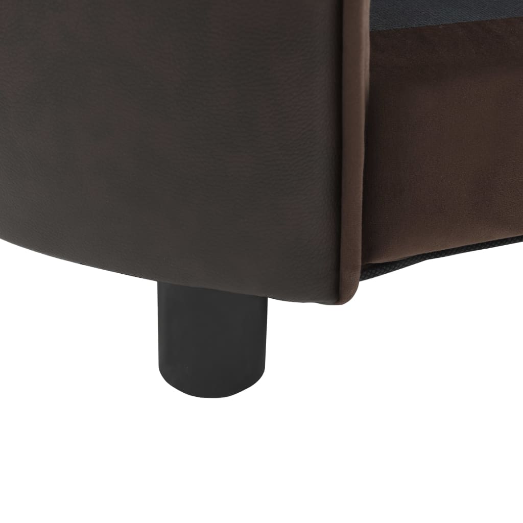 Dog Sofa Brown 69x49x40 Cm Plush And Faux Leather
