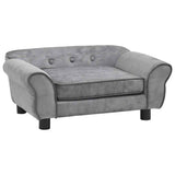 Dog Sofa Grey 72x45x30 cm Plush - Front View