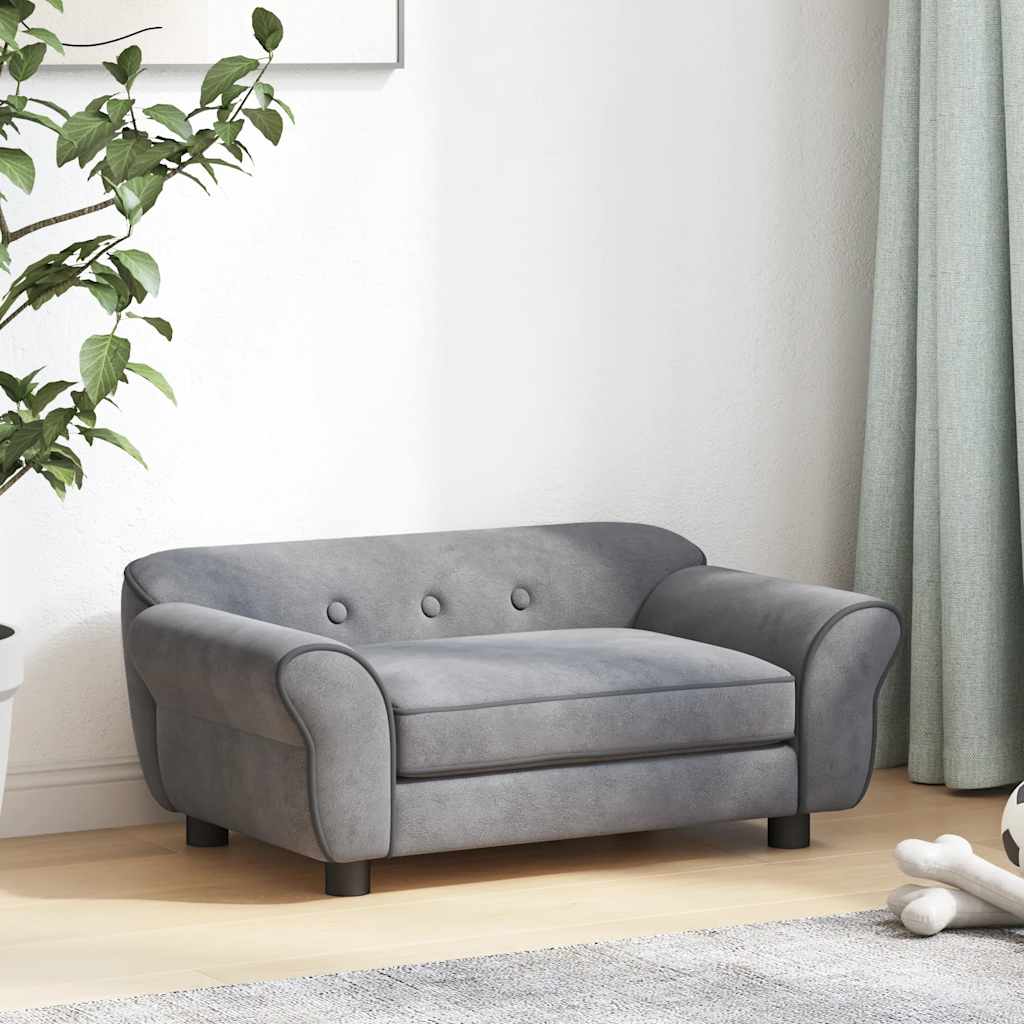 Dog Sofa Grey 72x45x30 cm Plush