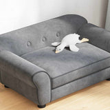 Dog Sofa Grey 72x45x30 cm Plush - Top-Down View