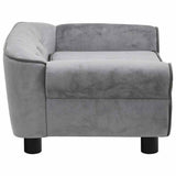 Dog Sofa Grey 72x45x30 cm Plush - Close-Up Angle