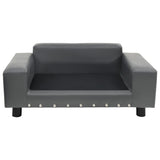 Dog Sofa Grey 81x43x31 Cm Plush And Faux Leather