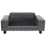 Dog Sofa Grey 81x43x31 Cm Plush And Faux Leather