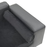 Dog Sofa Grey 81x43x31 Cm Plush And Faux Leather