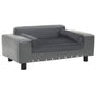 Dog Sofa Grey 81x43x31 Cm Plush And Faux Leather