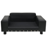 Dog Sofa Black 81x43x31 Cm Plush And Faux Leather - Side View