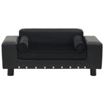 Dog Sofa Black 81x43x31 Cm Plush And Faux Leather