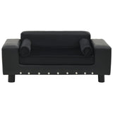 Dog Sofa Black 81x43x31 cm Plush and Faux Leather - Side View