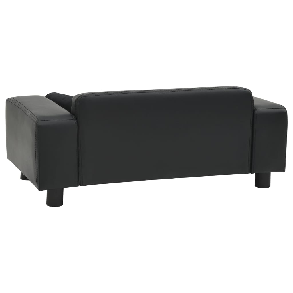 Dog Sofa Black 81x43x31 Cm Plush And Faux Leather