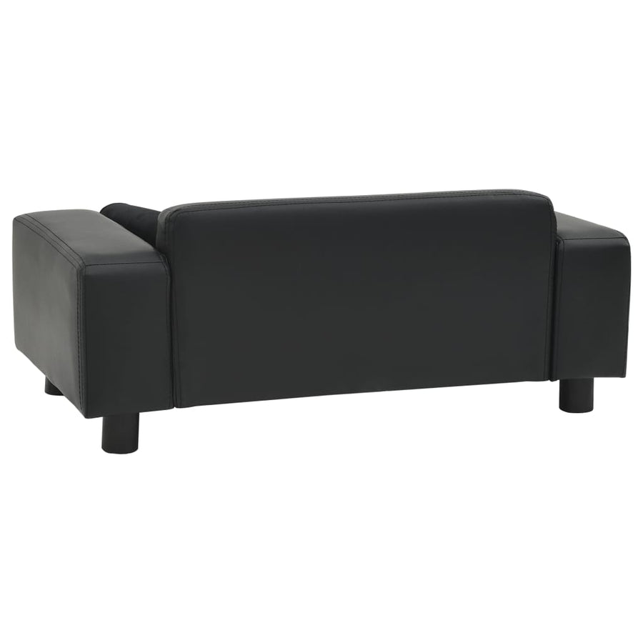 Dog Sofa Black 81x43x31 Cm Plush And Faux Leather