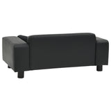 Dog Sofa Black 81x43x31 cm Plush and Faux Leather - Top-Down View