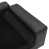 Dog Sofa Black 81x43x31 cm Plush and Faux Leather - 45-Degree Angle