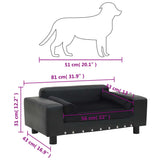 Dog Sofa Black 81x43x31 Cm Plush And Faux Leather