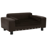Dog Sofa Brown 81x43x31 Cm Plush And Faux Leather