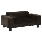 Dog Sofa Brown 81x43x31 cm Plush and Faux Leather