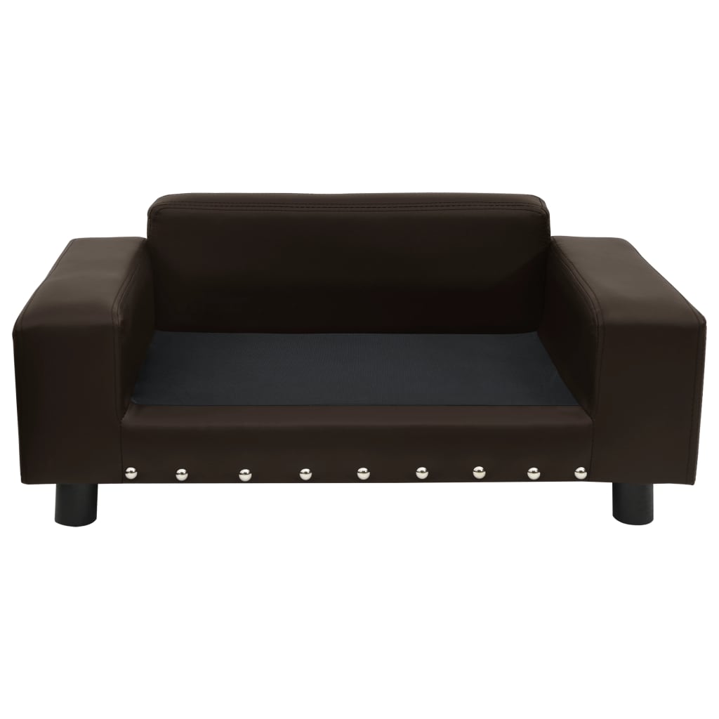 Dog Sofa Brown 81x43x31 Cm Plush And Faux Leather