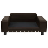 Dog Sofa Brown 81x43x31 Cm Plush And Faux Leather
