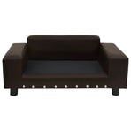 Dog Sofa Brown 81x43x31 Cm Plush And Faux Leather