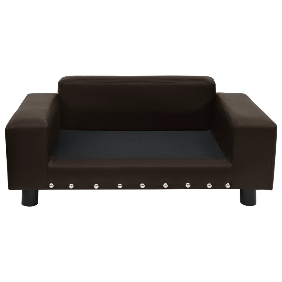 Dog Sofa Brown 81x43x31 Cm Plush And Faux Leather