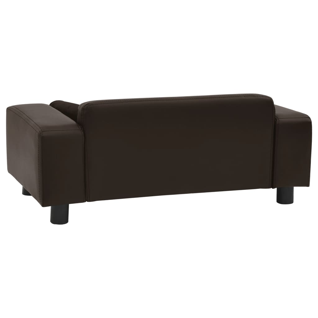 Dog Sofa Brown 81x43x31 Cm Plush And Faux Leather