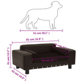 Dog Sofa Brown 81x43x31 Cm Plush And Faux Leather
