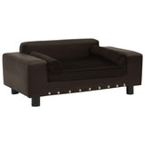Dog Sofa Brown 81x43x31 Cm Plush And Faux Leather