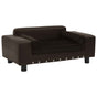 Dog Sofa Brown 81x43x31 Cm Plush And Faux Leather