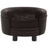 Dog Sofa Brown 48x48x32 Cm Plush And Faux Leather