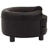 Dog Sofa Brown 48x48x32 Cm Plush And Faux Leather