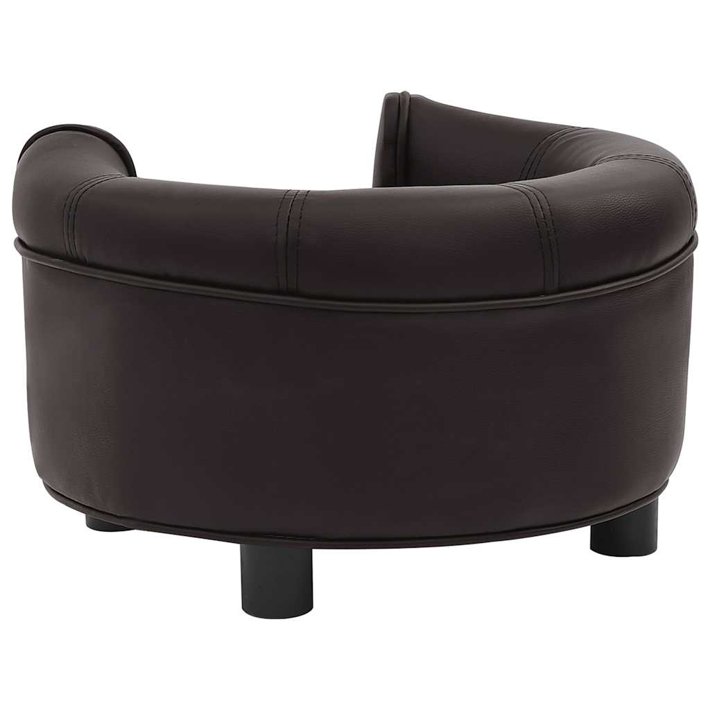 Dog Sofa Brown 48x48x32 Cm Plush And Faux Leather
