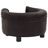 Dog Sofa Brown 48x48x32 Cm Plush And Faux Leather