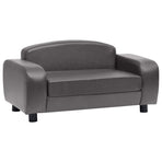 Dog Sofa Grey 80x50x40 Cm Faux Leather