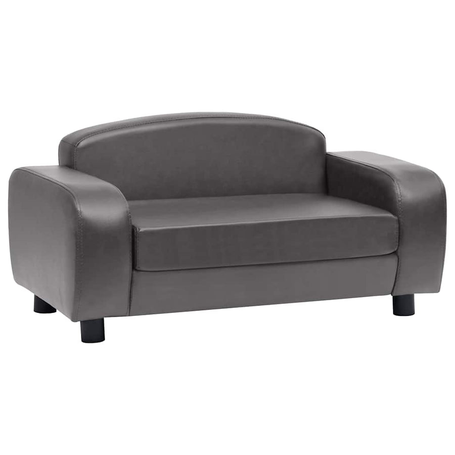 Dog Sofa Grey 80x50x40 Cm Faux Leather