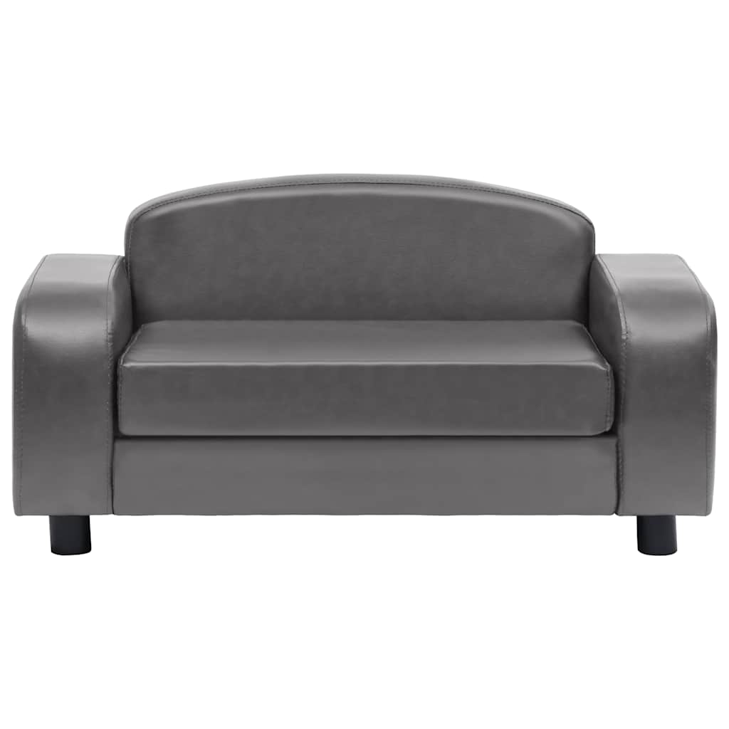 Dog Sofa Grey 80x50x40 Cm Faux Leather