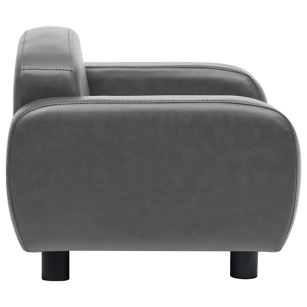 Dog Sofa Grey 80x50x40 Cm Faux Leather