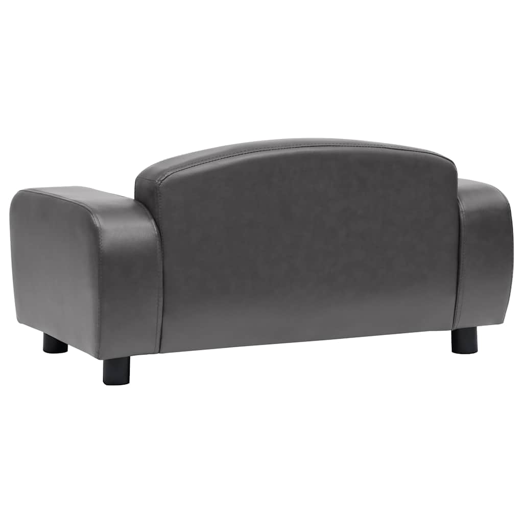 Dog Sofa Grey 80x50x40 Cm Faux Leather