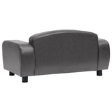 Dog Sofa Grey 80x50x40 cm Faux Leather - Rear View