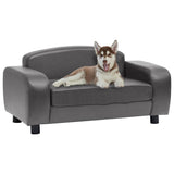 Dog Sofa Grey 80x50x40 cm Faux Leather
