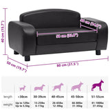 Dog Sofa Black 80x50x40 cm Faux Leather