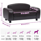 Dog Sofa Brown 80x50x40 cm Faux Leather