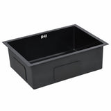 Handmade Kitchen Sink with Overflow Hole Black Stainless Steel