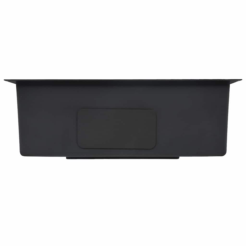 Handmade Kitchen Sink with Overflow Hole Black Stainless Steel
