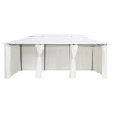 Gazebo with Curtains 600x298x270 cm White 180g/m² - Front View