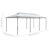 Gazebo with Curtains 600x298x270 cm White 180g/m² - Close-Up Angle