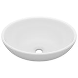 Luxury Basin Oval-shaped Matt White 40x33 cm Ceramic