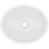 Luxury Basin Oval-shaped Matt White 40x33 cm Ceramic - Top-Down View