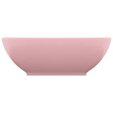 Luxury Basin Oval-shaped Matt Pink 40x33 cm Ceramic