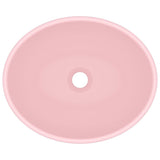 Luxury Basin Oval-shaped Matt Pink 40x33 cm Ceramic