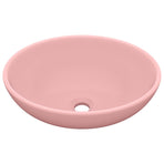 Luxury Basin Oval-shaped Matt Pink 40x33 cm Ceramic